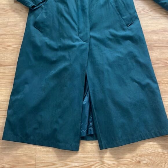 London Fog Green Belted Suede Trench Coat Womens Size 10 - Picture 2 of 9